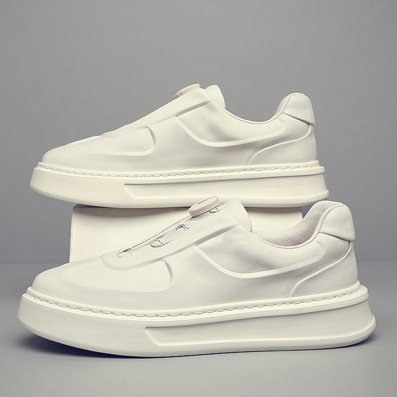 Men's Top Layer Cowhide Korean Style Trendy Men's Board Shoes