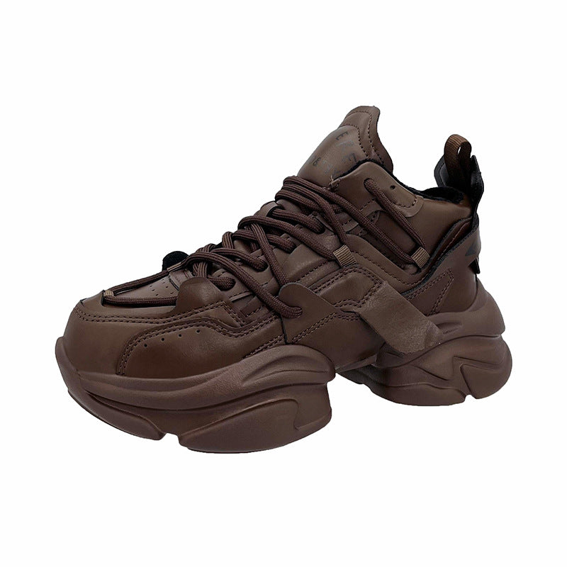 Women's Genuine Sports Trend Retro Daddy Fleece-lined Sneakers