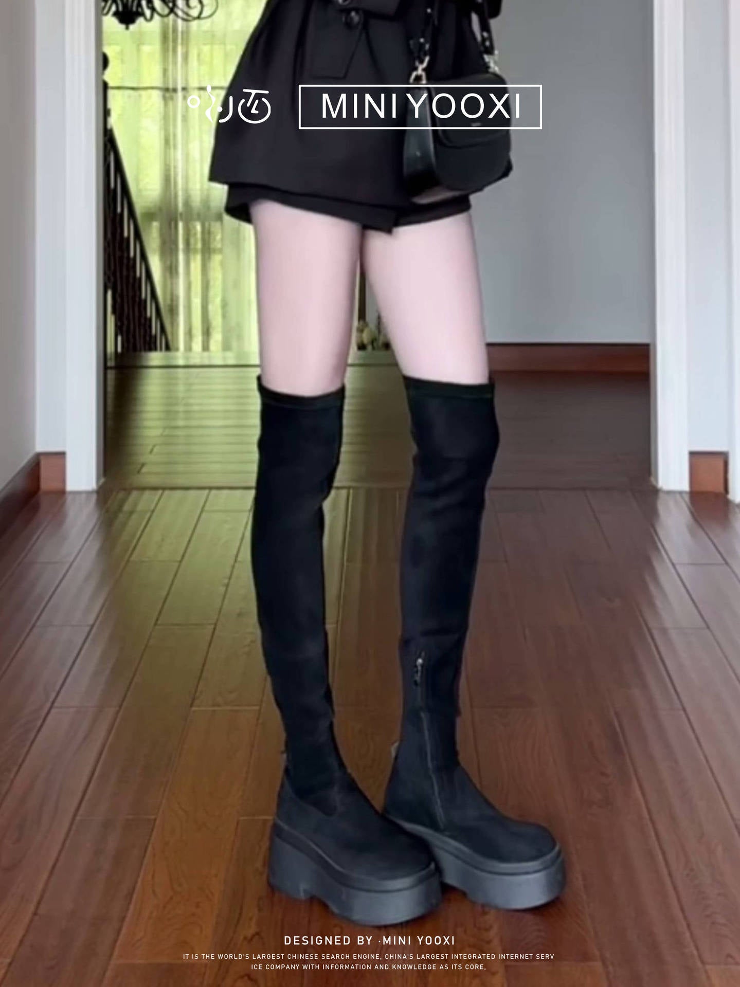 Hidden Treasure Small Thick Bottom Over Knee Female American Sexy Women's Leather Boots