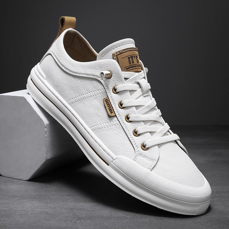 Men's Autumn Fashionable Popular White Plain Sneakers
