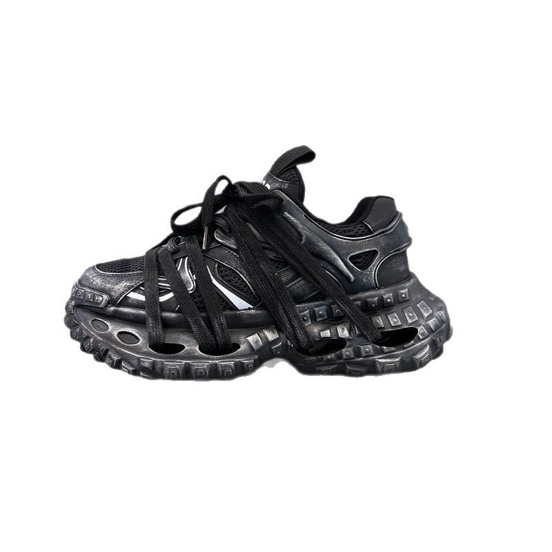Men's Summer Thick-soled Sports Mesh Elevator Breathable Casual Shoes