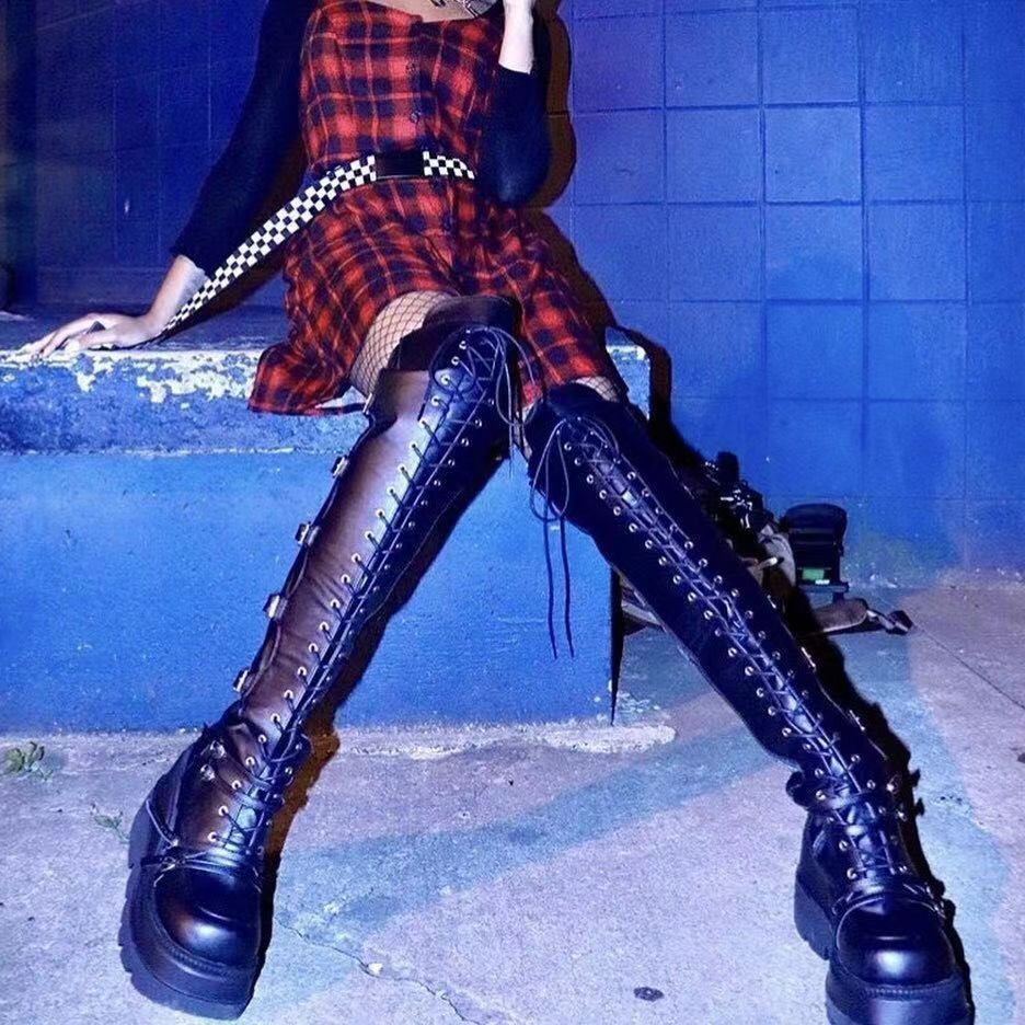 Women's Size Over The Knee Soft Wedge Boots
