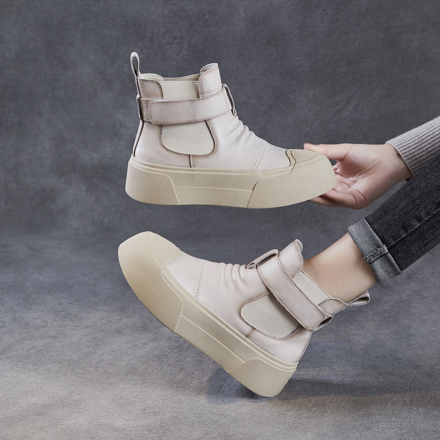 Women's Outdoor Platform Early Autumn Genuine Chelsea Women's Leather Boots