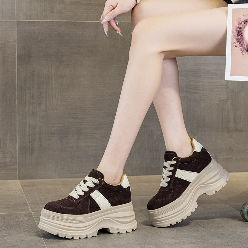Women's Height Increasing Insole Muffin Platform Autumn Sneakers