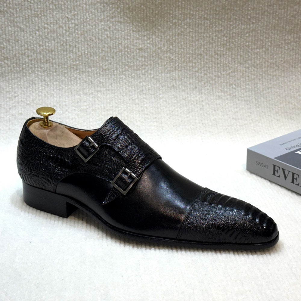 Men's Trendy Low One Pedal Monk Men's Business Leather Shoes