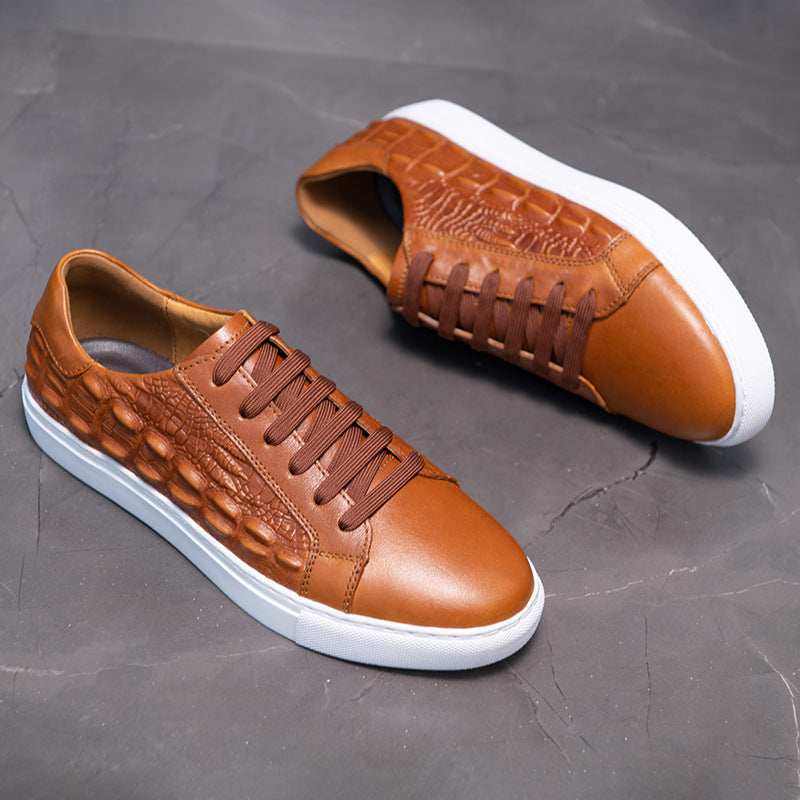 New Men's Trend Texture Low Trendy Men's Board Shoes