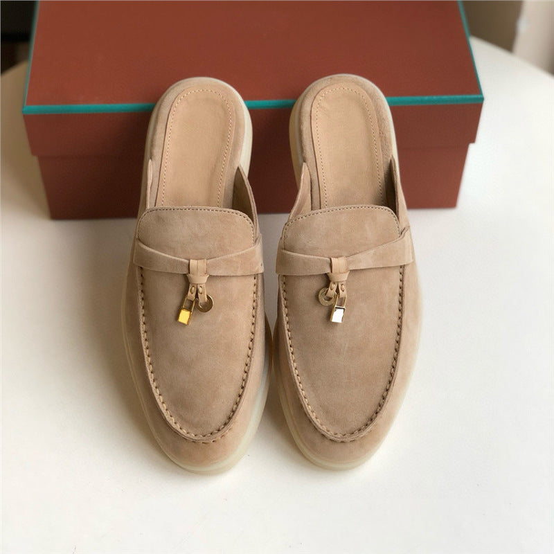 Women's Outer Wear Fashion Genuine Flat Mules Slippers