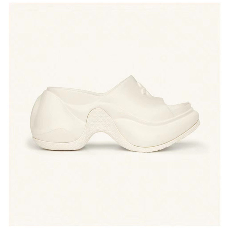 Version Summer Cruciate Flower Platform Thick Bottom Muffin Increased Slippers