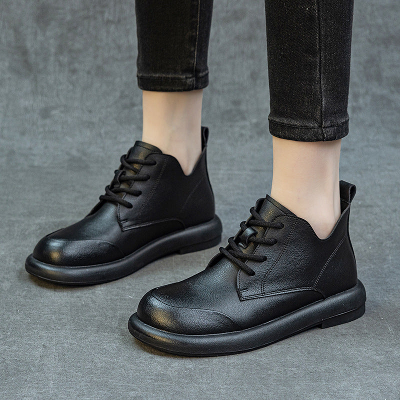 Martin Soft Bottom Surface British Retro Lace Up Women's Leather Boots