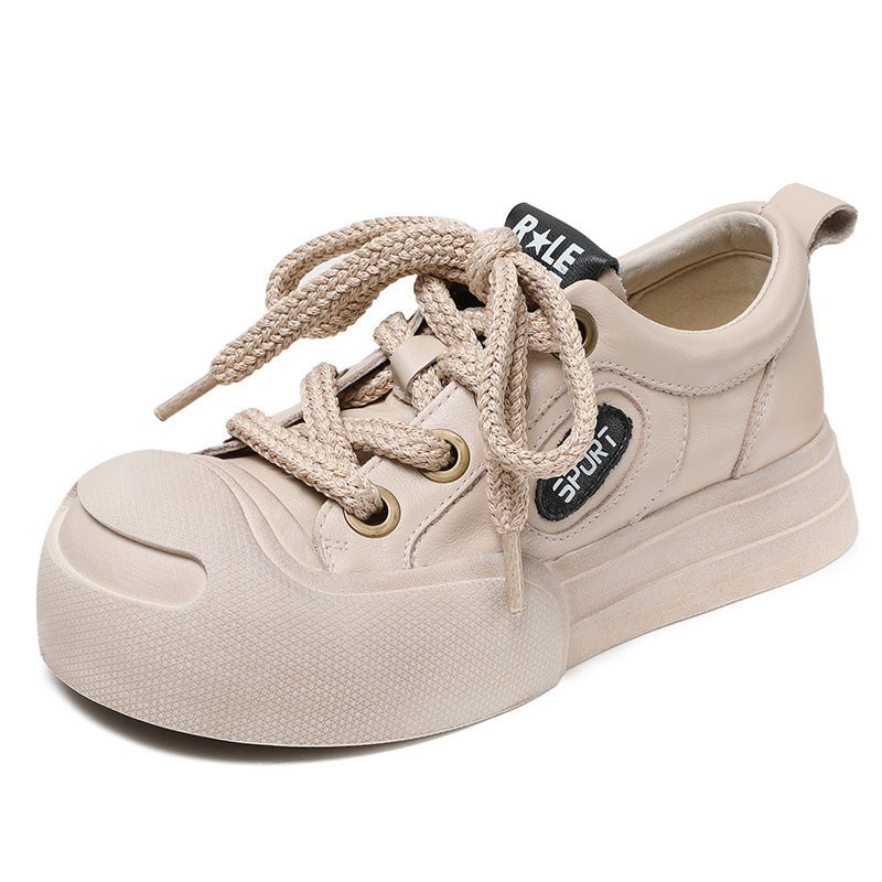 Women's Layer Cowhide Jack Purcell Spring Thick Casual Shoes