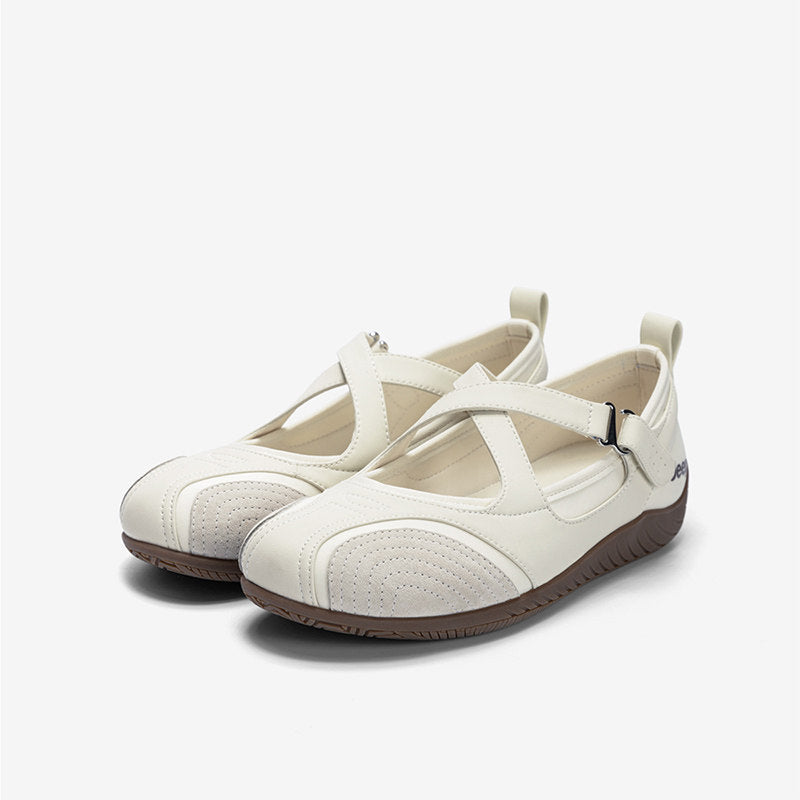 Women's Vintage Mary Jane Cross Strap Shallow Sneakers