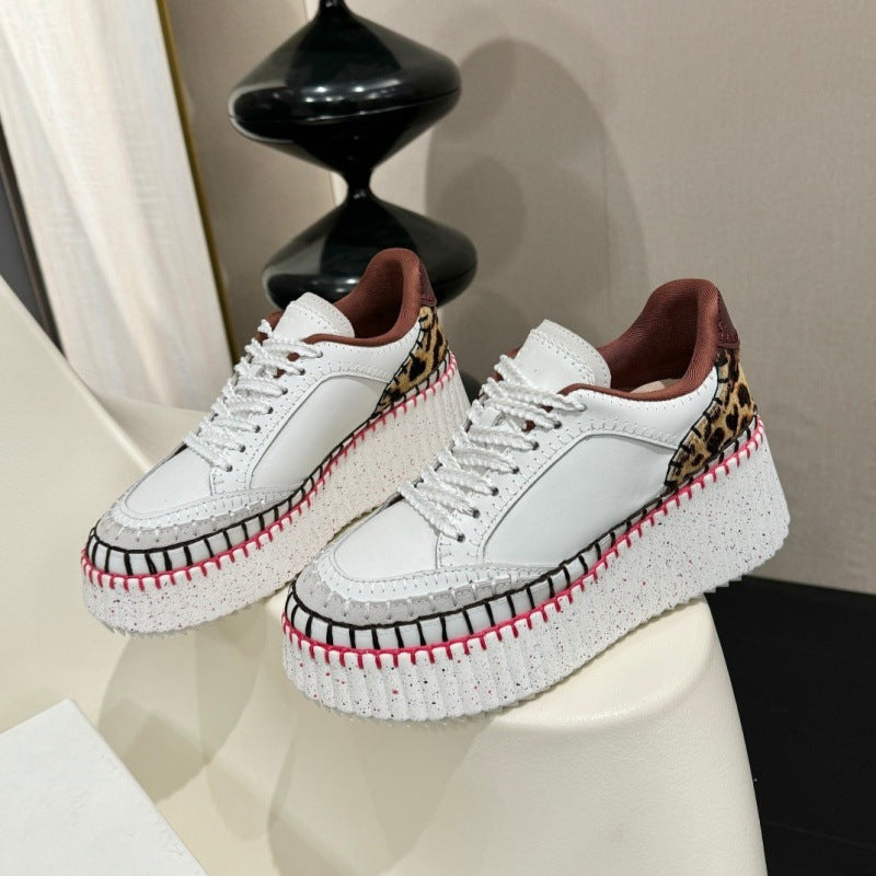 Women's Bottom Little Gospel Platform Fashion Round Toe Lace Women's Sports Shoes