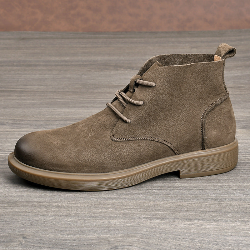 Men's Retro Lace Up Trendy Versatile Single-layer Men's Casual Leather Shoes