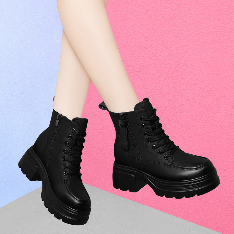 Women's Martin Spring Small Versatile Increased Fleece-lined Boots