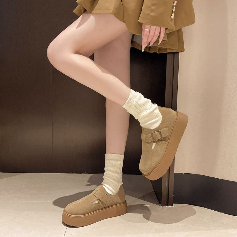 Women's Fashion Platform Autumn Height Increasing Retro Casual Shoes