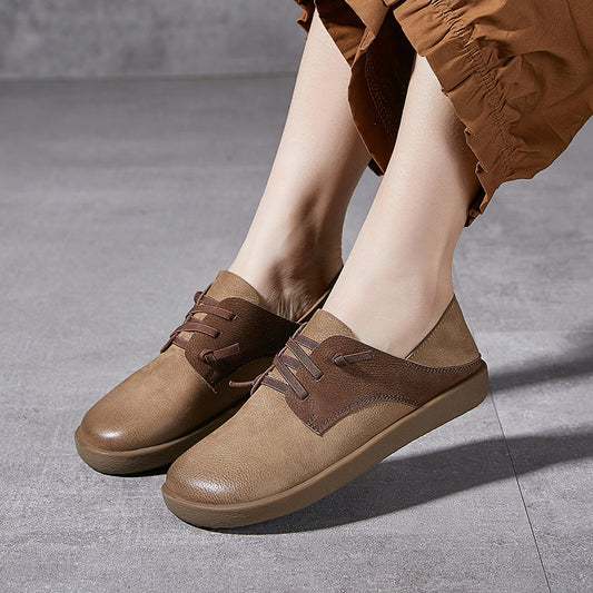 Women's & Men's Handmade Retro Round Toe Elastic Band Flat Soft Men's Shoes