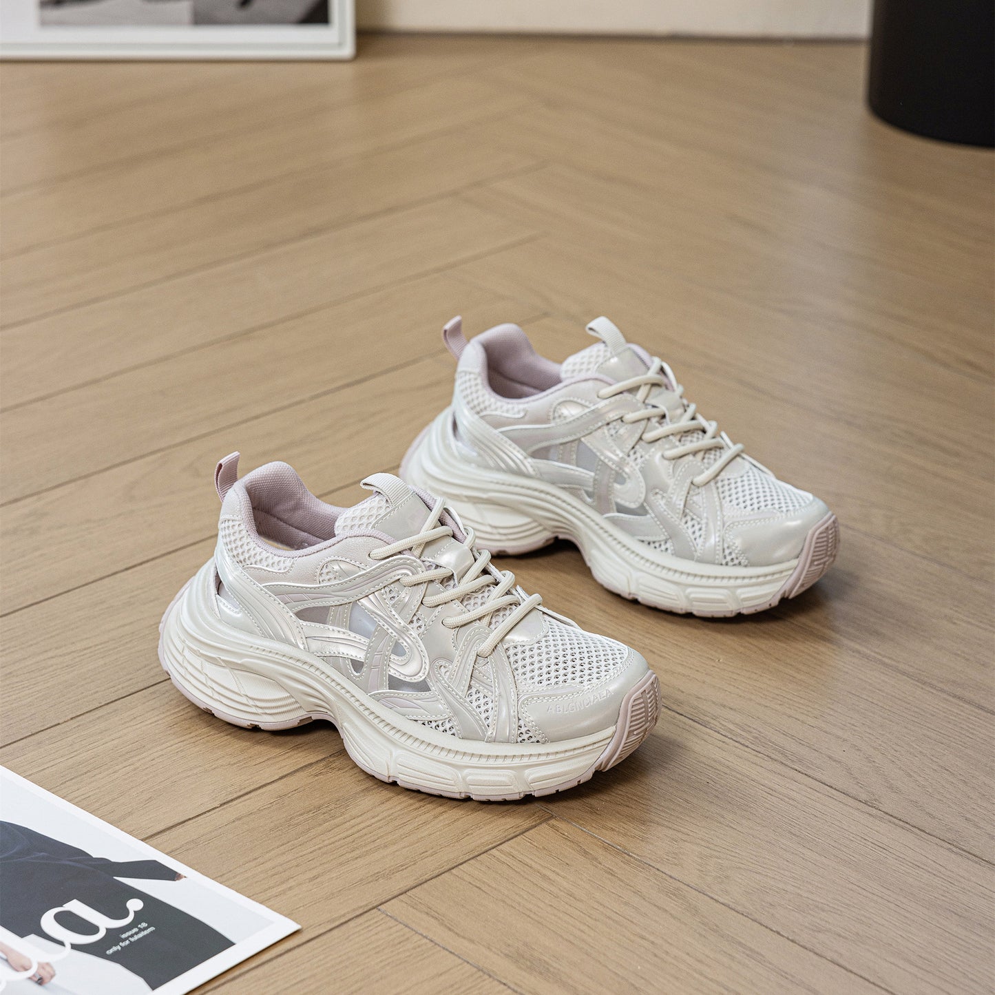 Women's Dad Spring Thick Bottom Jogging Pumps Plus Women's Sports Shoes