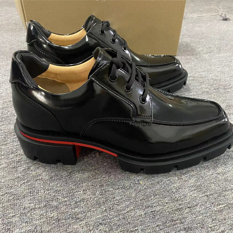 Men's Bottom Business British Style Comfortable Breathable Pumps Inner Height Increasing Men's Casual Leather Shoes