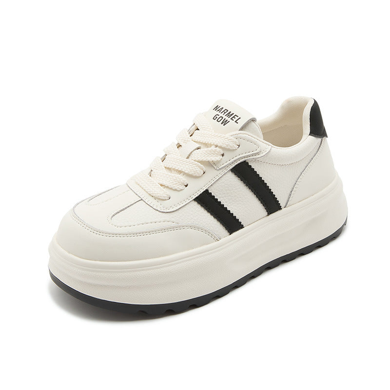 Women's Small Size White Spring Platform Sports Casual Shoes