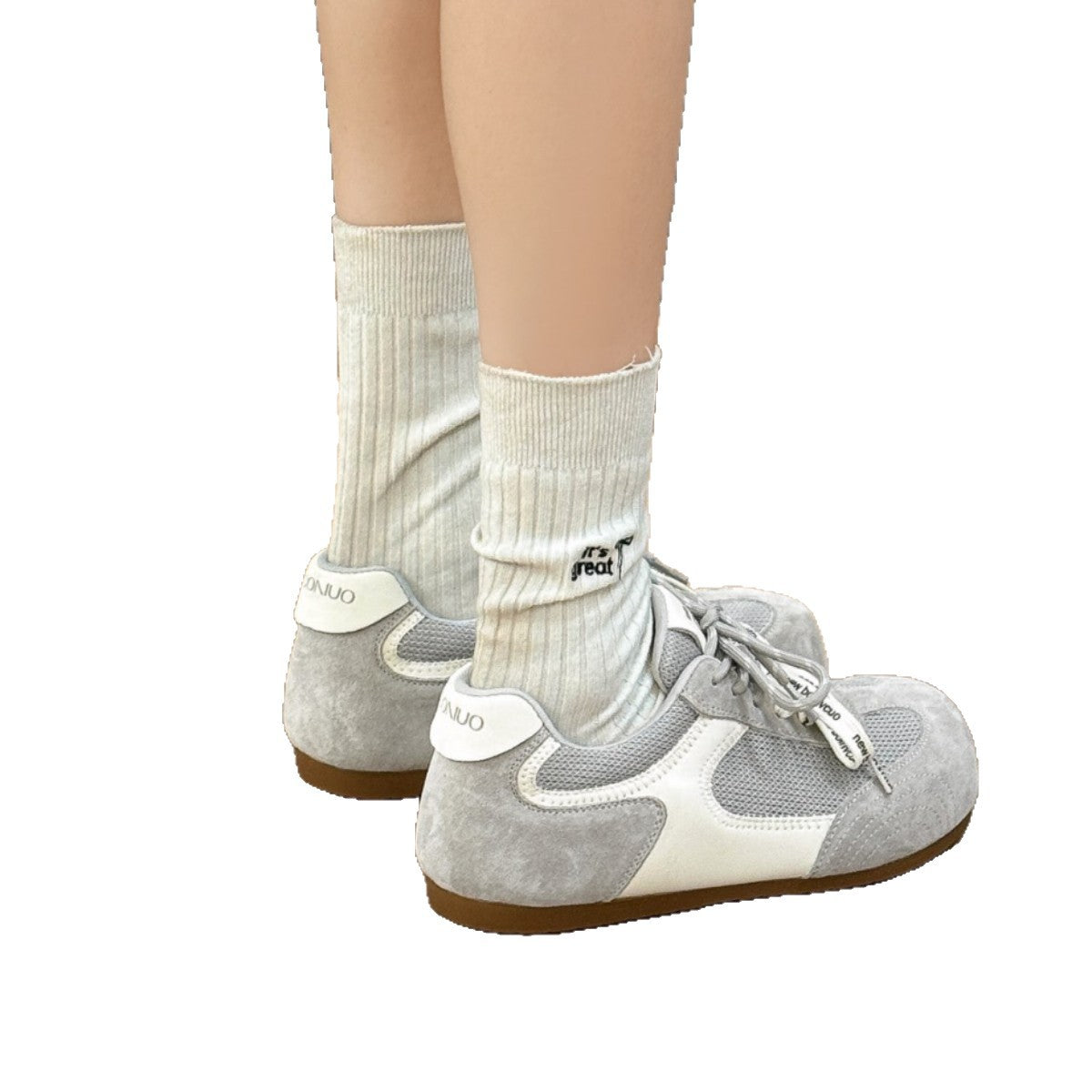 Women's German Training Flat Spring Height Increasing Insole Retro Ballet Sneakers