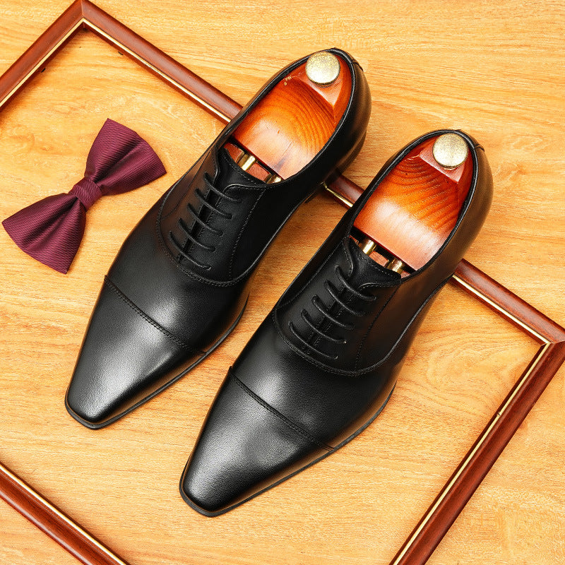 Men's Spring Gentleman Oxford First Layer Cowhide Business Formal Wear Leather Shoes