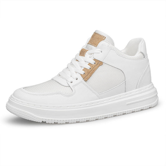 Men's Platform Inner Height Increasing White Plus Men's Board Shoes