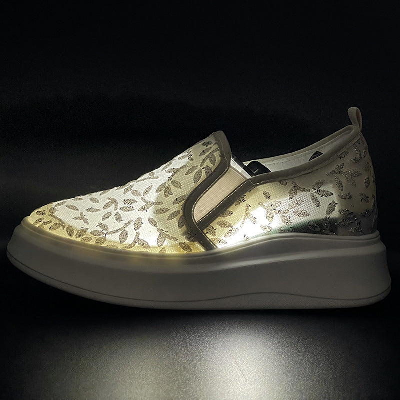 Women's White Height Increasing Insole Platform Small Size Women's Casual Shoes