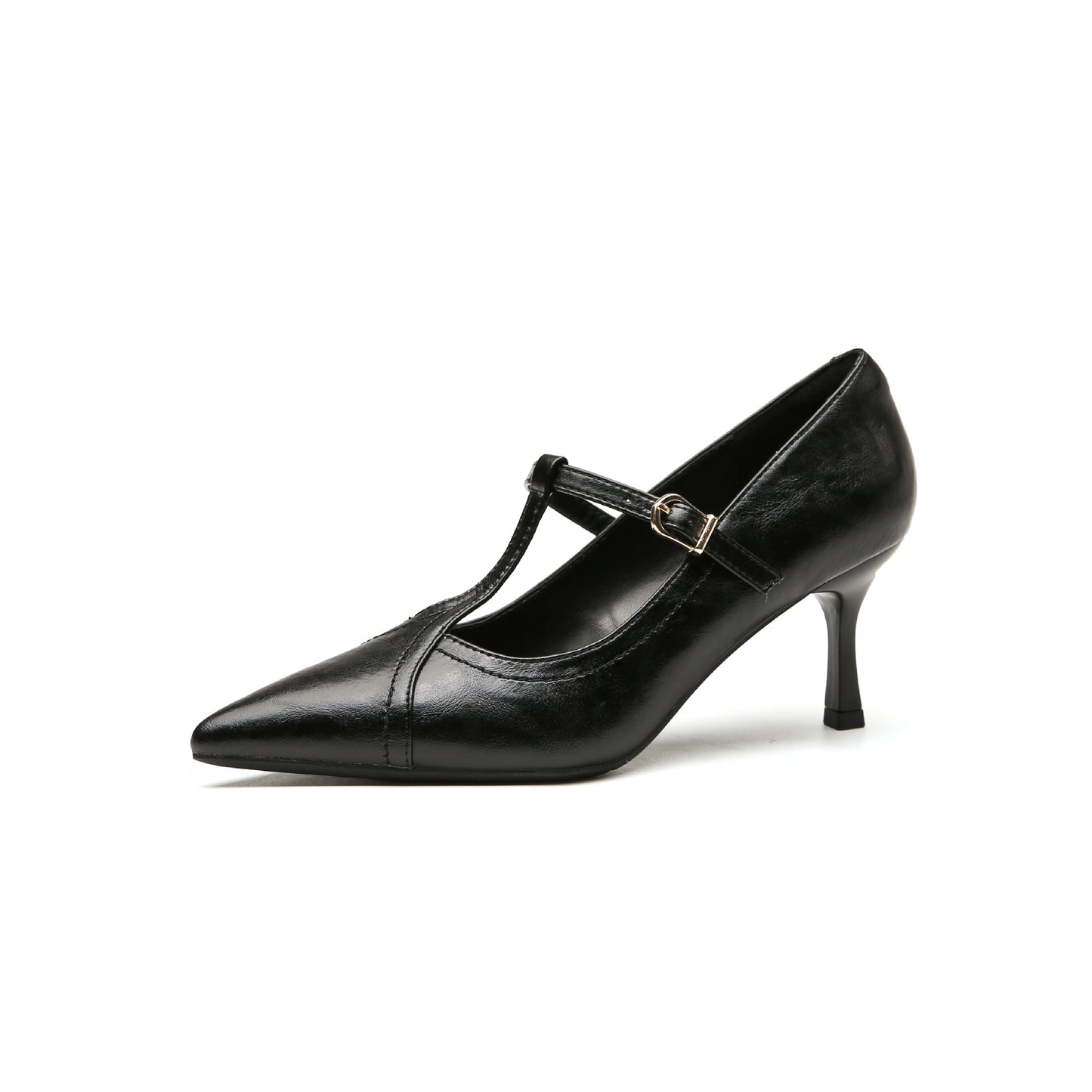Women's Retro Minority Pointed High Stiletto Word Belt Shallow Women's Fashion Shoes