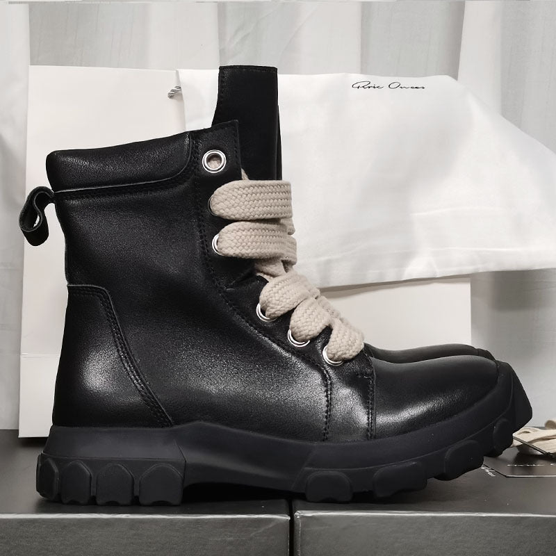 Men's Round Head Platform Heighten Martin Casual Shoes