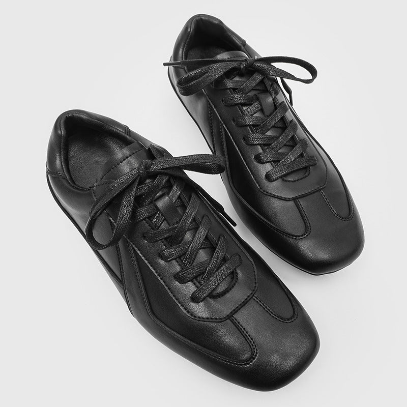 Distressed German Training Leisure Platform Trendy Leather Shoes