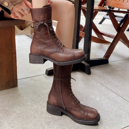 Women's Bottom Knight Motorcycle Ankle Plus Size Boots