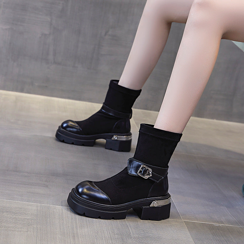 Women's British Style Martin For Show Feet Small Boots