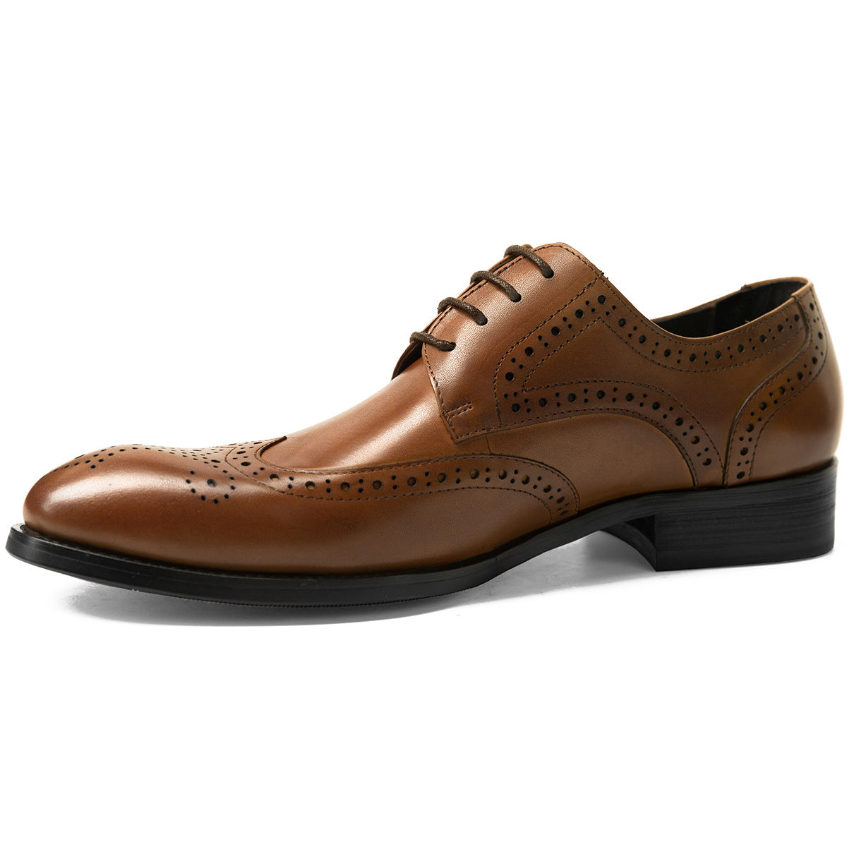 Comfortable Men's Brogue British Cowhide Carved Leather Shoes