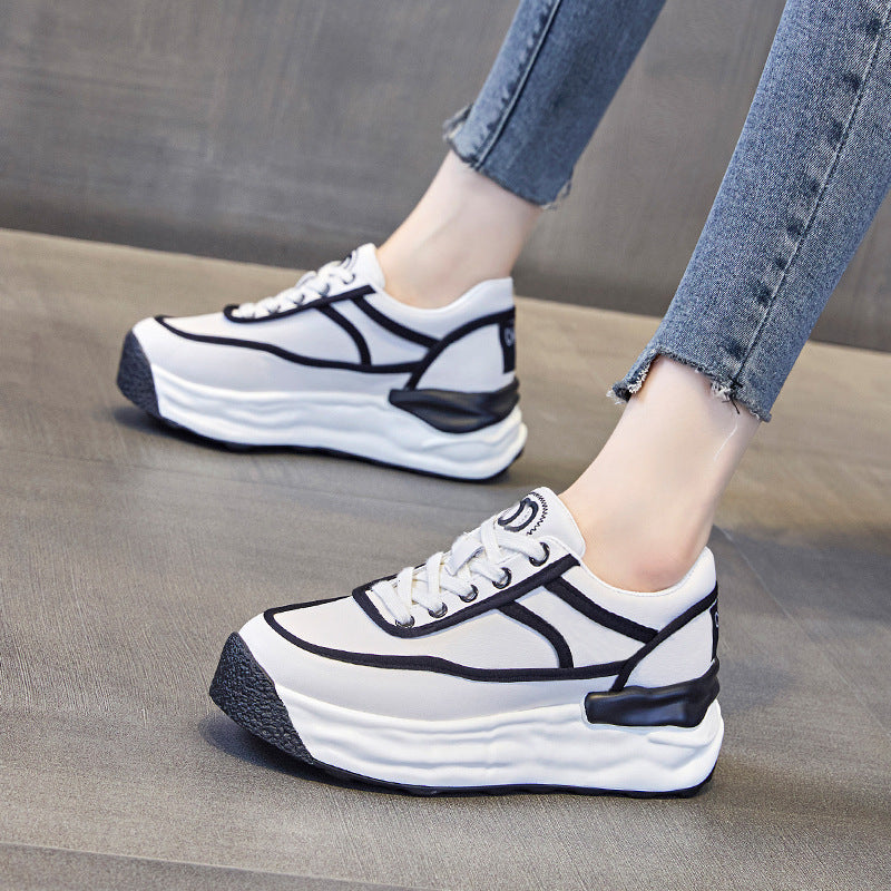 Women's Sports Daddy White Thick-soled Small Not Women's Shoes