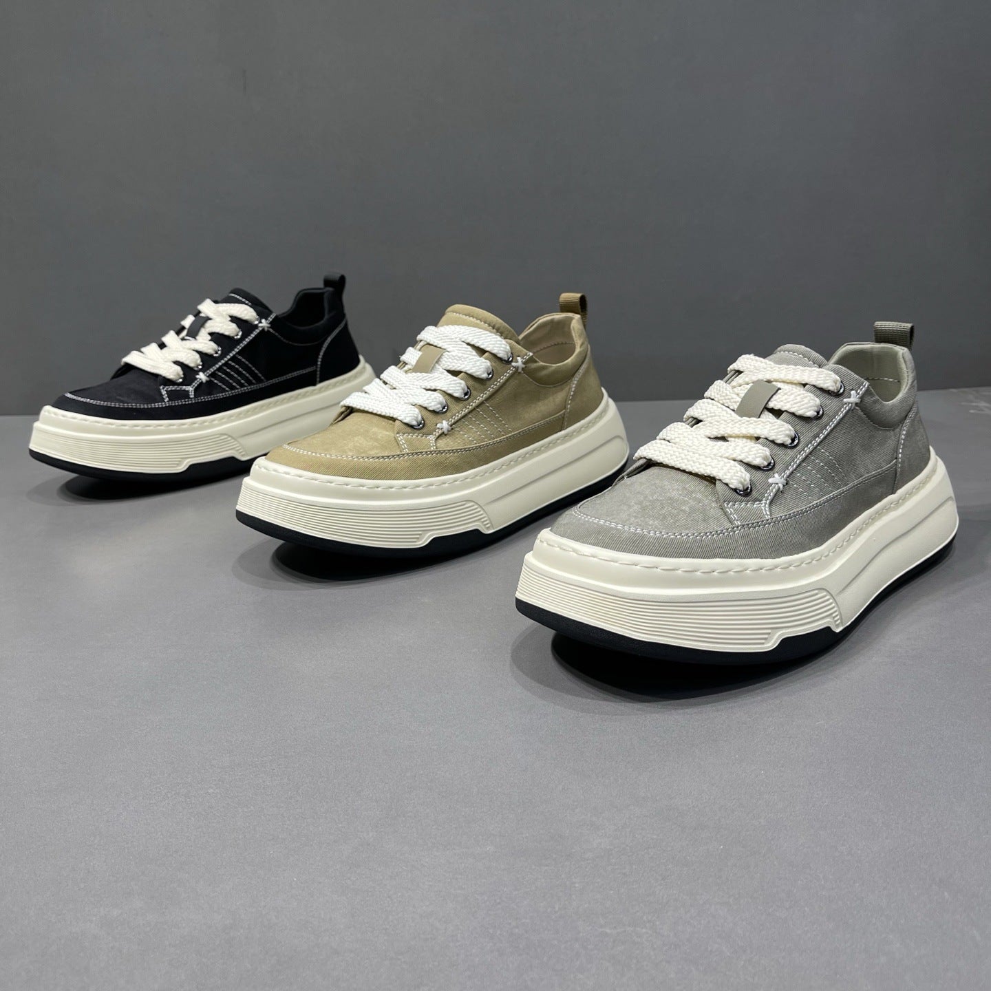 Men's Korean Style Knitted Cloth Low Top Sports Men's Board Shoes