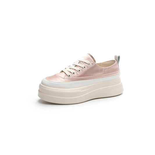Women's Fashion Comfortable Platform Height Increasing Satin Women's Casual Shoes