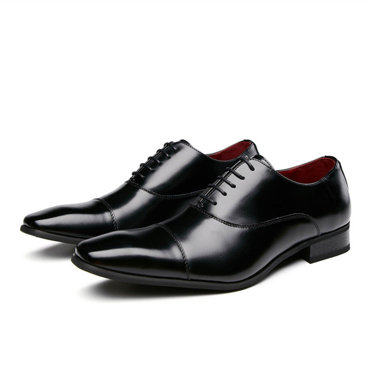 Men's Style Formal Wear Square Toe Wedding Oxford Men's Business Leather Shoes