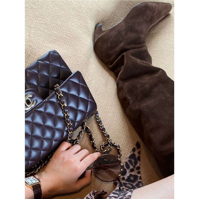 Pile Style Female Square Toe Thick Heels
