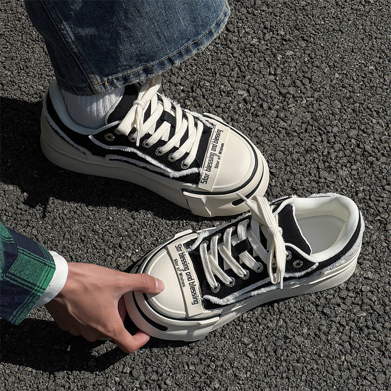 Retro White Korean Style Platform Big Head Jack Purcell Beggar Sneakers