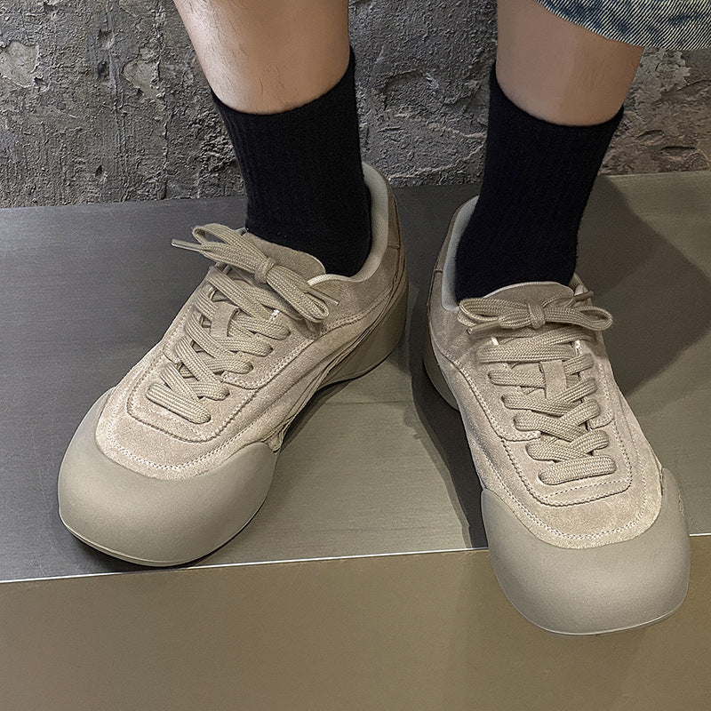 Men's High-grade Platform Big Toe Beige Men's Board Shoes