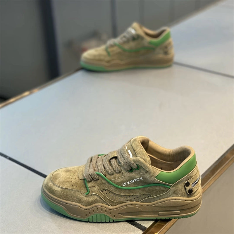 Men's Spring Comfortable Lace Up Board Soft Bottom Low Top Men's Casual Shoes
