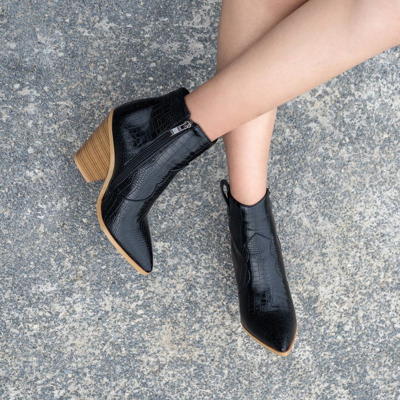 Autumn Chunky High Pointed Ankle Female Boots