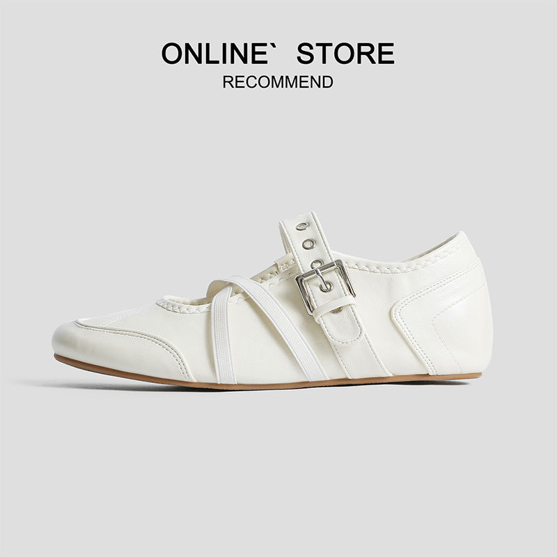Invisible Height Increasing Insole Ballet Vintage Low-cut Pumps French Women's Casual Shoes