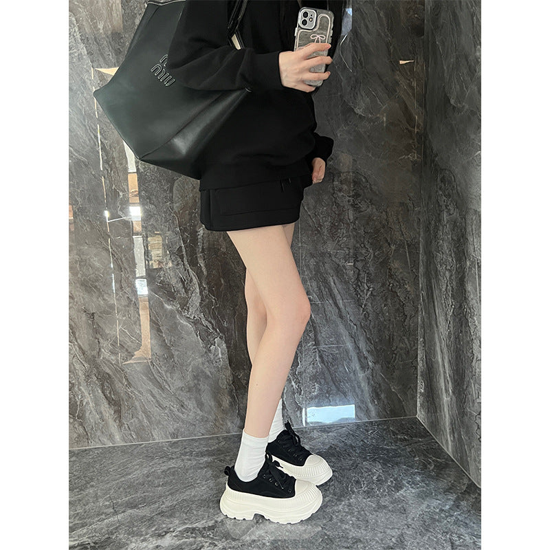 Women's Cowhide Version Platform Heightened Easy Wear Casual Shoes