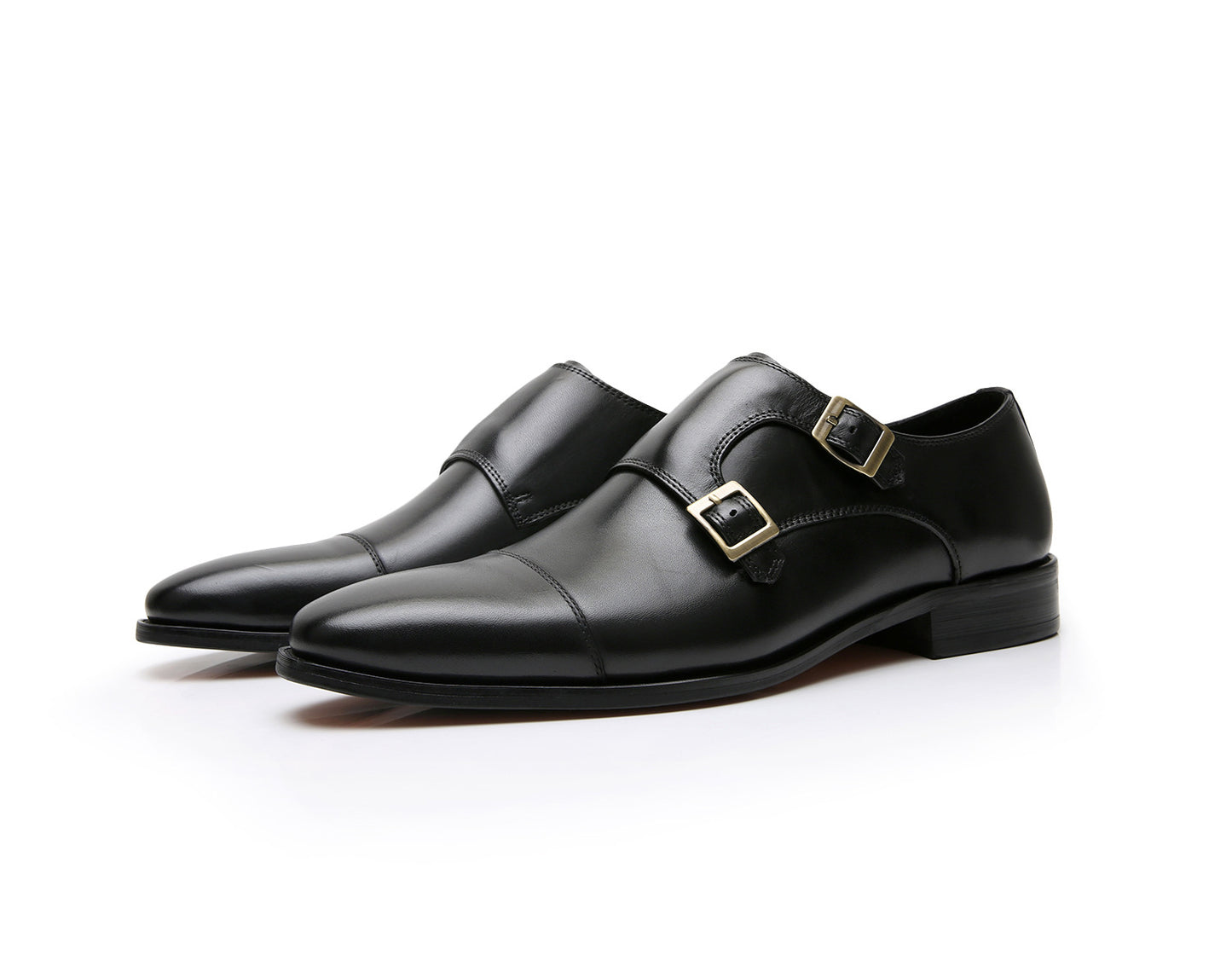 Men's Business Formal Trend Monk Cowhide Buckle Leather Shoes