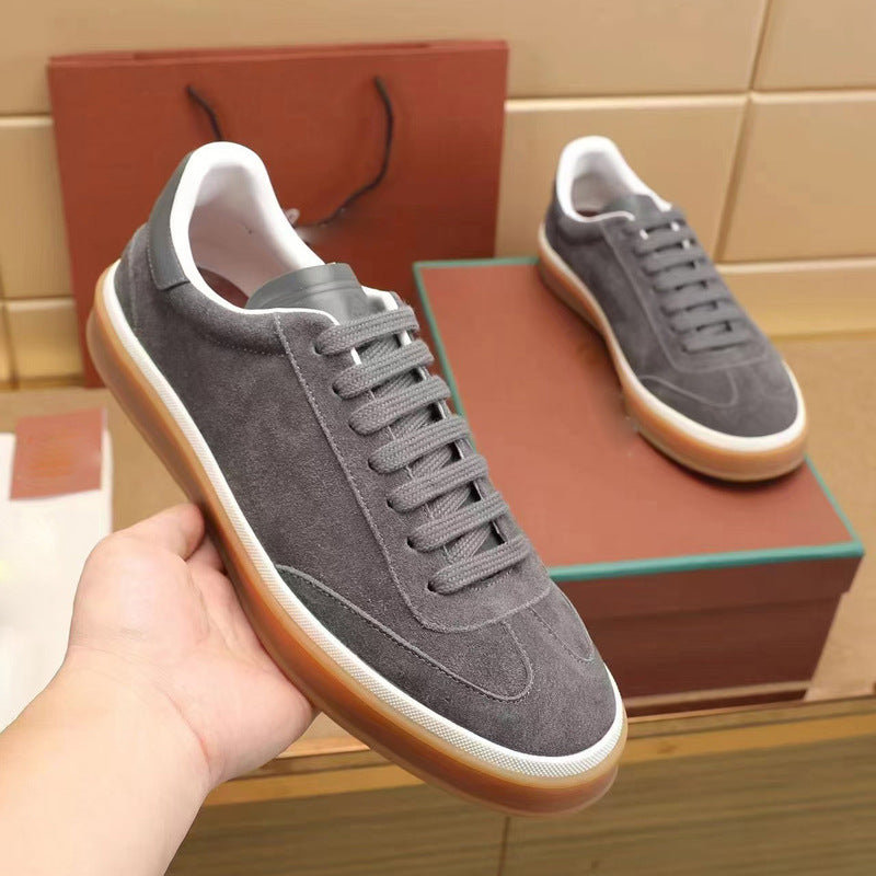 Classic White Round Toe Sports Skate German Training Flat Men's Board Shoes
