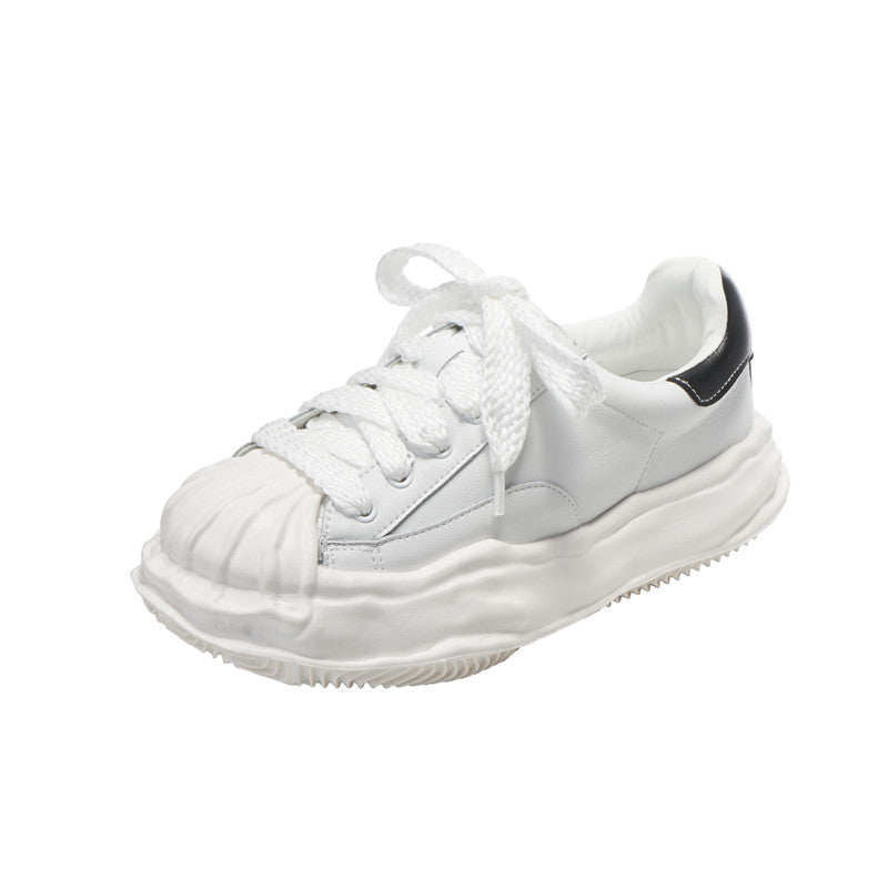 Women's Shell Toe Dissoed Spring White Flat Sneakers