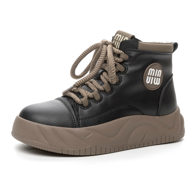 Women's Thick Bottom Platform Veet Martin Women's Leather Boots