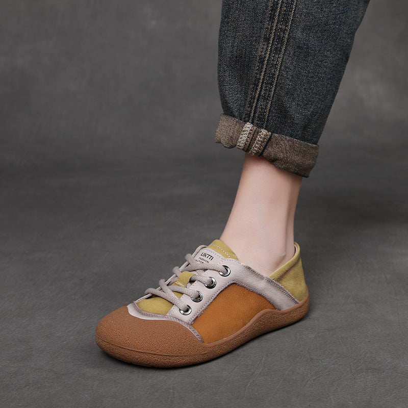 Women's Round Toe Flat Bottom Genuine German Training Pumps Soft Casual Shoes