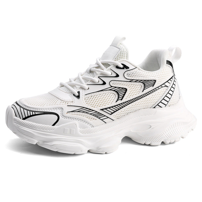 Men's Youth Fashion Invisible Height Increasing Insole Platform White Personality Tide Casual Shoes